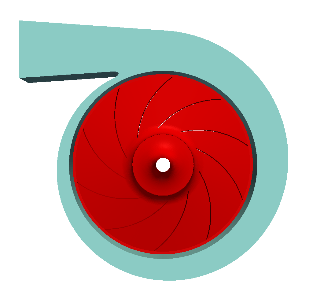 Surface model centrifugal radial fan z+ view STL model