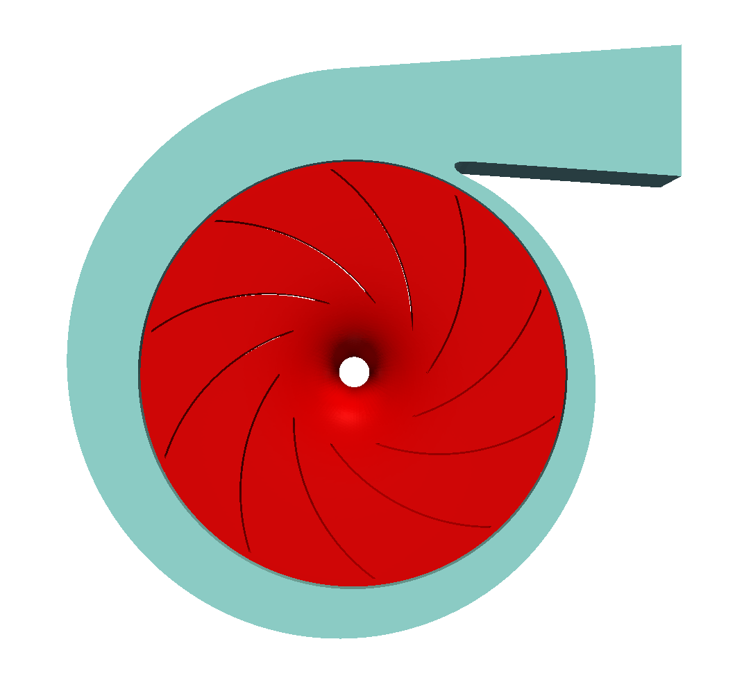 Surface model centrifugal radial fan z- view STL model