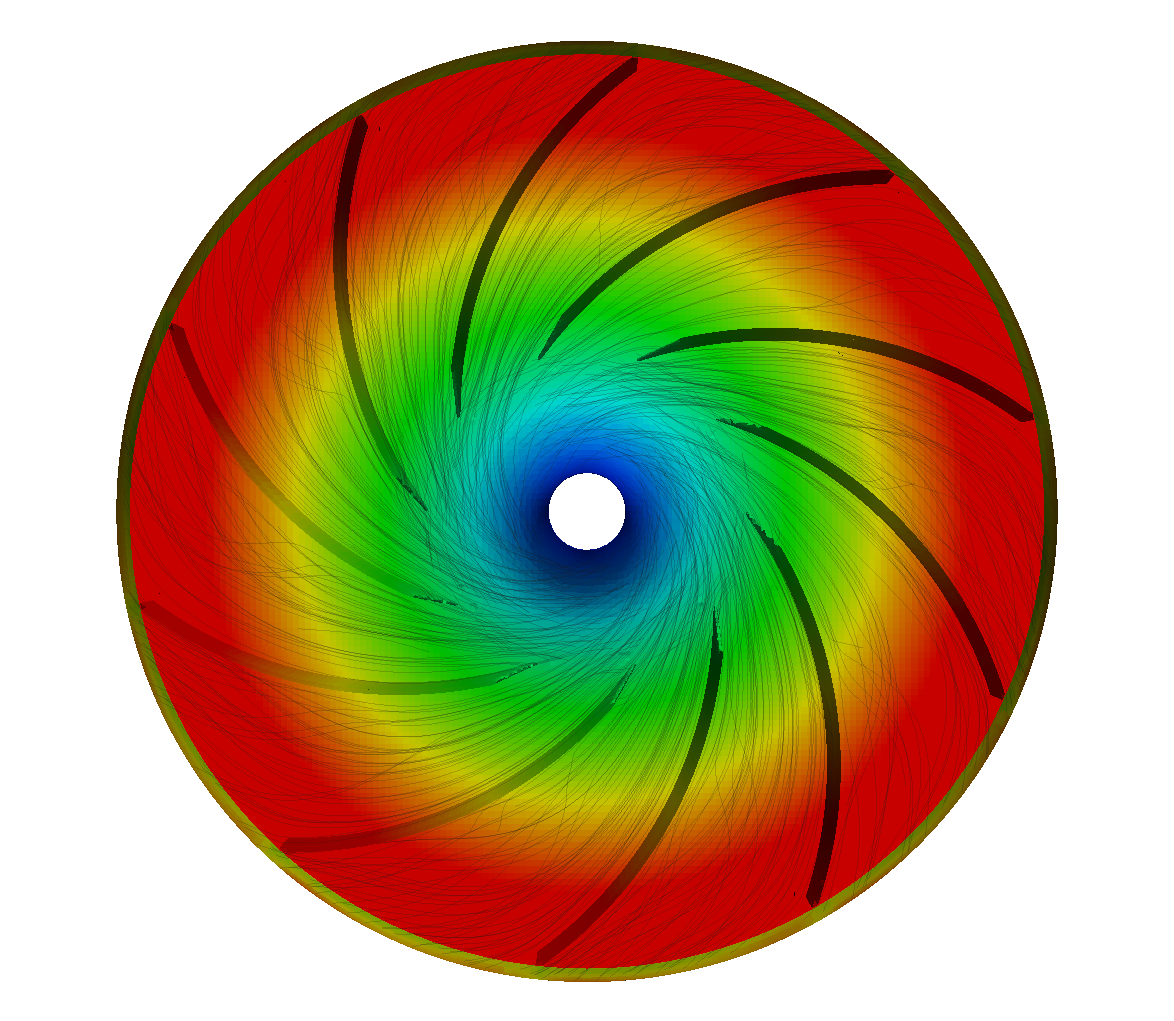 CFD Centrifugal fan impeller view