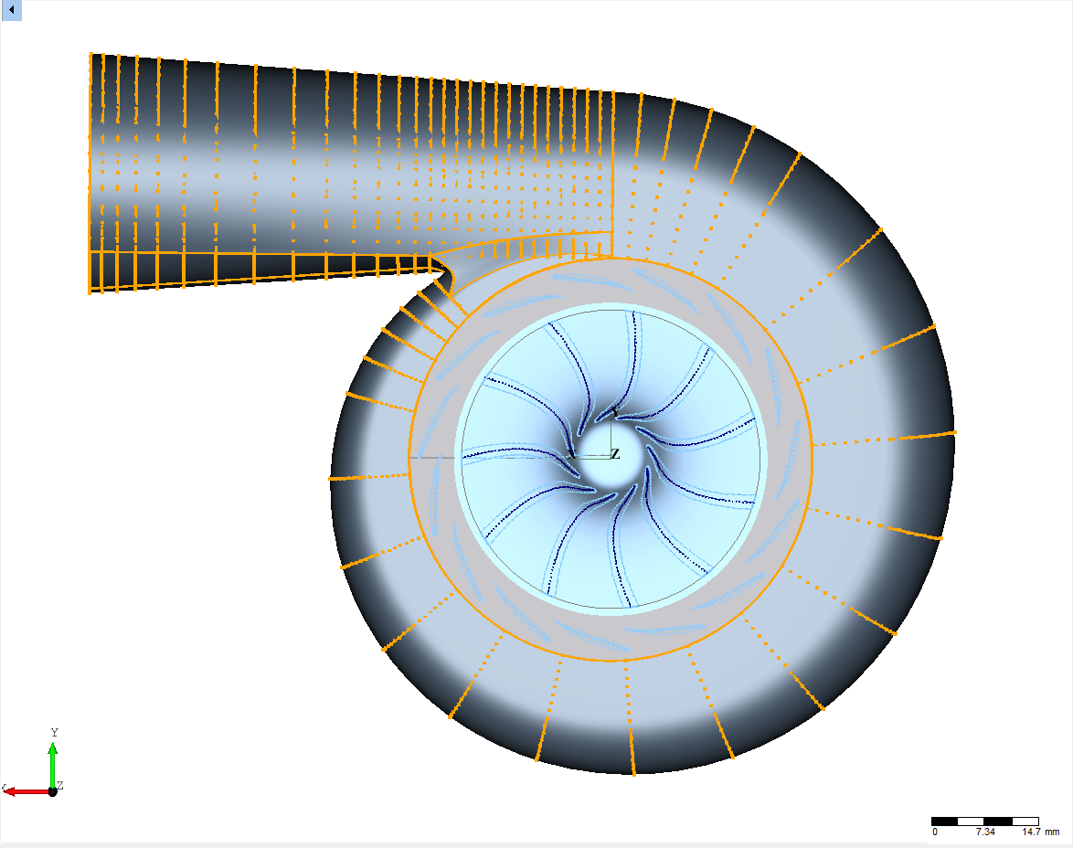 CFturbo mixed centrigugal turbine z+ view