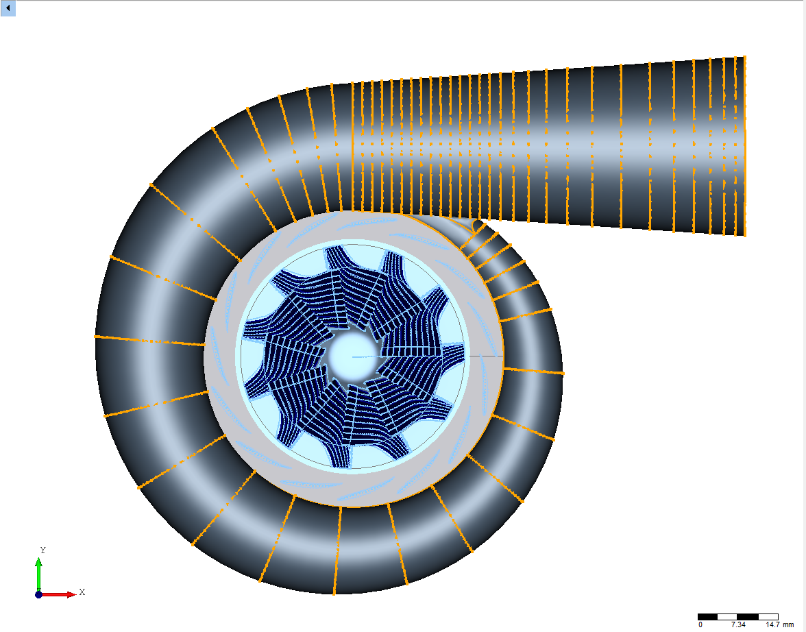 CFturbo  radial turbine  z- view