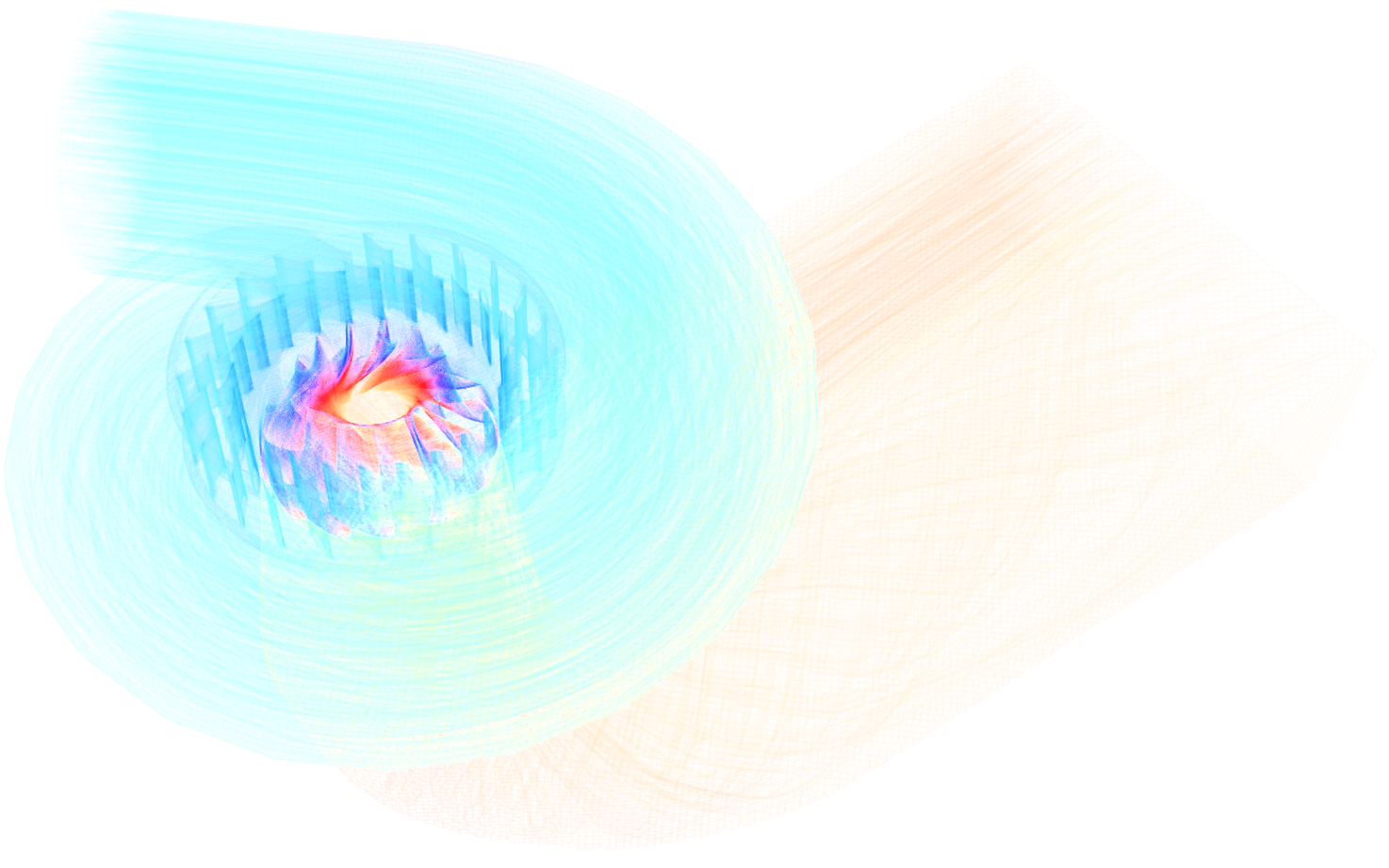 Francis Turbine CFD streamtraces general view