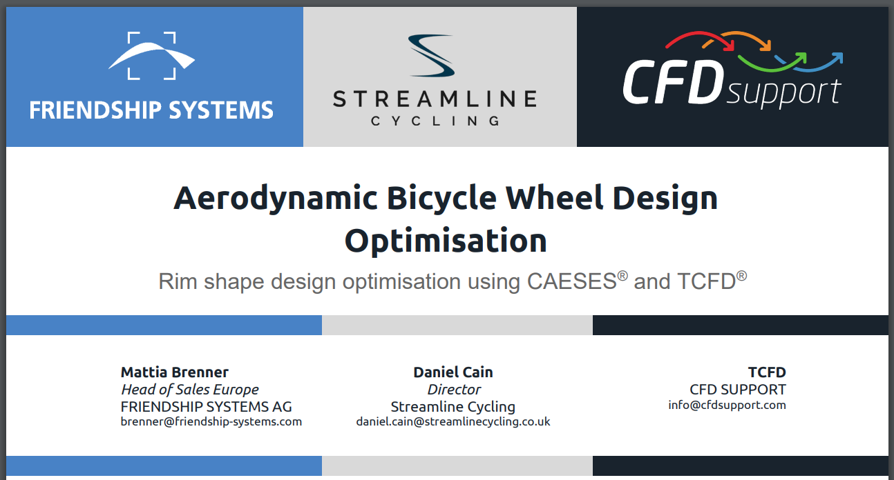 StreamlineCycling CAESES TCFD Aerodynamic Bicycle Wheel Design Optimisation