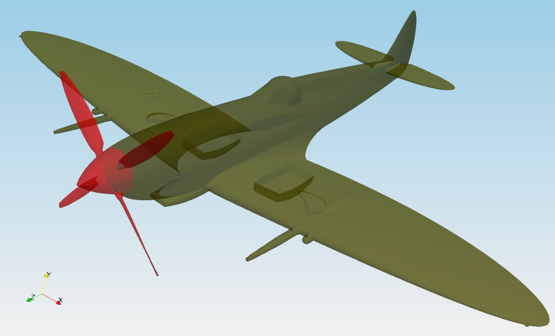 TCFD Spitfire tutorial geometry left view
