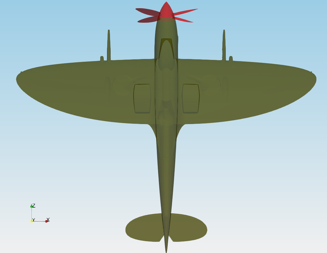 TCFD Spitfire tutorial geometry front view