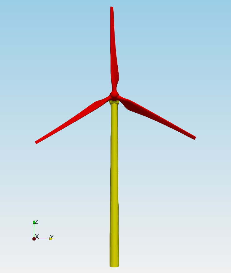 TCFD Wind Turbine tutorial geometry front view