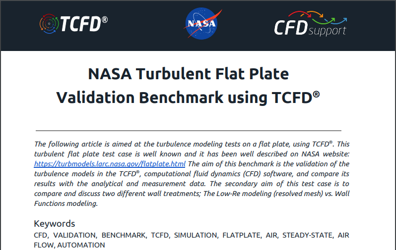 Flat plate benchmark