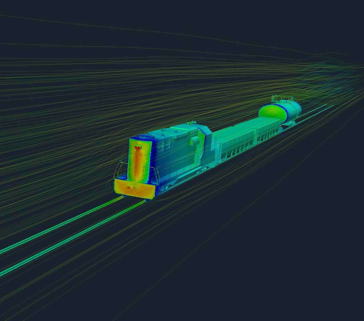 train-aerodynamics cfd openfoam model view 